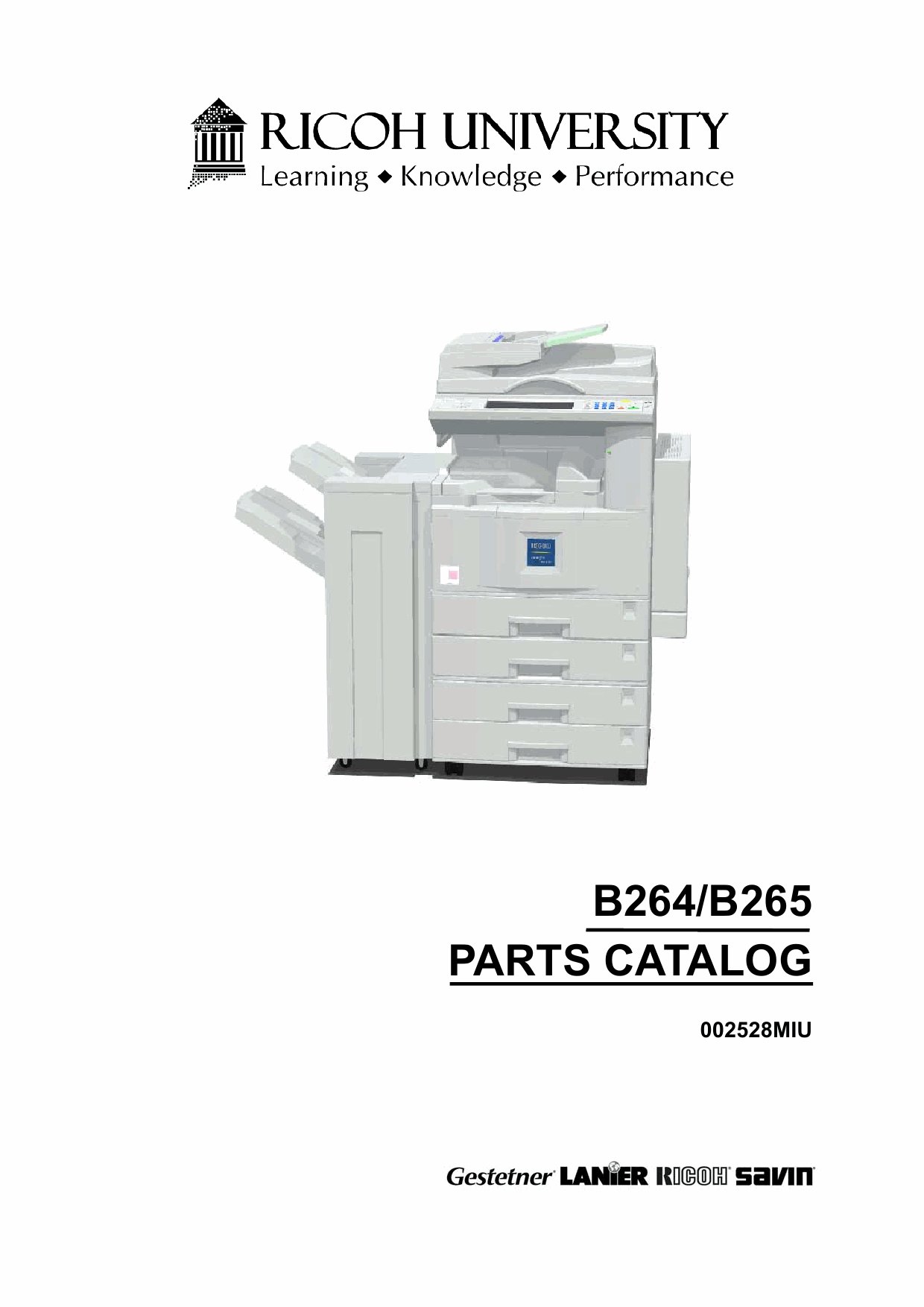 RICOH Aficio 3035 3045 B264 B265 Parts Catalog-1